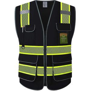ANSI/ISEA 107 Standard Zipper Front Class 2 High Visibility Safety Vest Reflective Clothing Customizable Logo Reflective Tapes