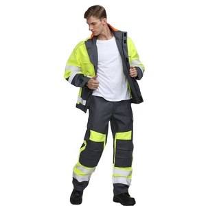 OEM Safety Construction Suit Manufacturer Outdoor Reflective Reinforced Workwear Hi Vis Jackets And Trousers