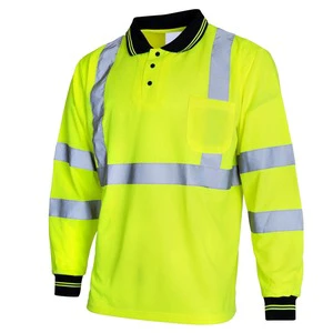 Men Factory 100% Cotton Wholesale High Visibility Clothing Safety Shirts Reflective Workwear Reflective Safety Shirt Long