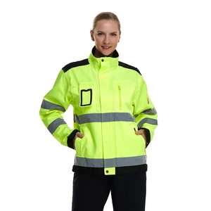 Hi Vis Reflective Safety Jacket | Waterproof Windproof Work Coat For Construction Security Emergency Traffic Duty