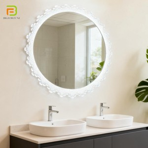 Luxury Anti-Fog Smart Mirror Hotel Decorative Wall Mirrors Dimmable Backlit Touch Control Bathroom Round Mirror With Led Light