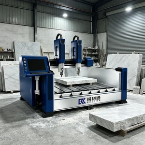 3 Axis Cnc Router 2 Heads 2 Spindles Stone Carving Marble Granite Cutting Engraving Machine