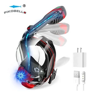 Patented Airflow System With Fan Assistance Electric Full Face Snorkel Mask Adult Snorkeling Gear For Latest Dry Top System