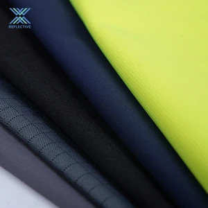 Wholesale Knitted Ribstop Polyester Fluorescent High Visibility EN Certified Polar Fleece Fabric Garment Lining Safety Clothing