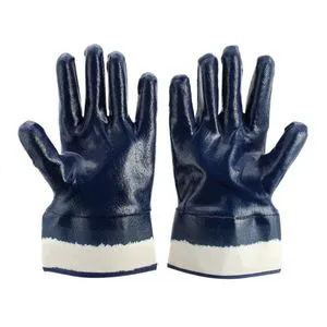 Heavy Duty Blue Nitrile Safety Gloves Full Coated Industrial Oil Resistant Workproof Jersey Cotton Factory Shop Safety