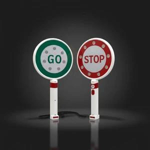 Traffic Warning Alto Safety Sign Board Hand Held LED Stop Flashing Signs