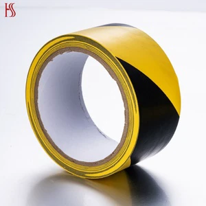 48mm Yellow Black Stripe PVC Floor Safety Warning Tape Roll Durable Anti-Slip Marking for Logistics