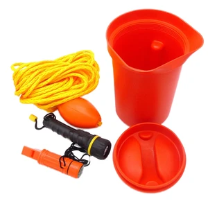 FOYO Hot Sale Marine Safety Kit Includes Bailer Scoop 50ft Rope LED Torch Whistle Signal Mirror Waterproof Chamber O-Ring Sealed