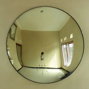 Round Frameless Wall Mirror Modern Glass Convex Design 6mm Thickness Polished Edge Indoor Use