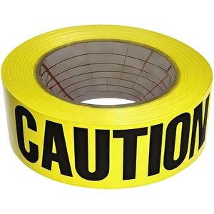 Wholesale Custom Bright Yellow Hazard Warning Tape Bold Black CAUTION Text High Visibility Safety Barricade Marking Roll