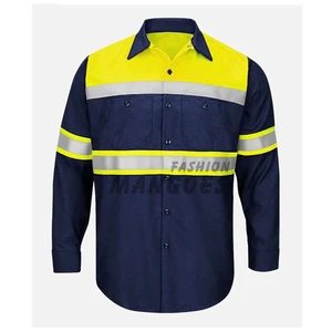 High Visibility ANSI Class 1 Summer Waterproof Polyester Cotton Nylon T-Shirts Long Sleeves Reflective Safety Features