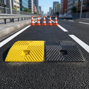 DingTian High Quality Recycled Rubber Deceleration Belt Special Ridge Highway Road Slope Buffer Yellow Black 20 Ton 10-15mph