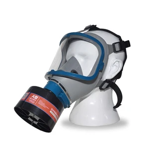 Chemical Full Face Silicone Gas Mask with Replaceable Activated Carbon Filter Canister Reusable & Washable HAIGU Model 911
