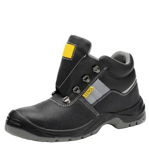 ESD Leather Working Shoes Steel Toe Anti-slip Anti-smash Anti-static Working Protective Safety Shoes