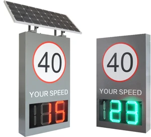 Outdoor Road Safety Speed Limit Display Traffic LED Warning Sign Solarpowered Speed radar Digital Speed Indicator Detector