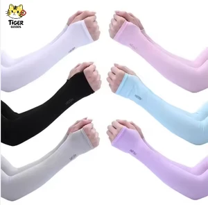 TGYW New Long Gloves UV Protection Hand Protector Cover Arm Sleeves Ice Silk Sunscreen Women Outdoor Sports Half Finger Sleeves