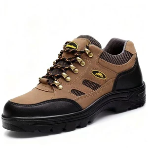 Spring Autumn Cross-border Mountaineering Labor Protection Men's Low Top Shoes Steel Toe Anti-slip Microfiber Safety Shoes