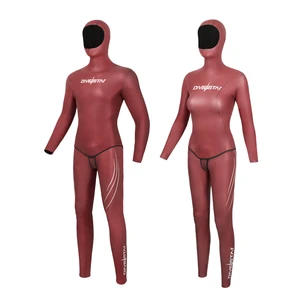 DIVESTAR Custom Printed 2mm 3mm Neoprene Red Colored SCS-skin Super Stretch Waterproof Freediving Wetsuit For Woman Man