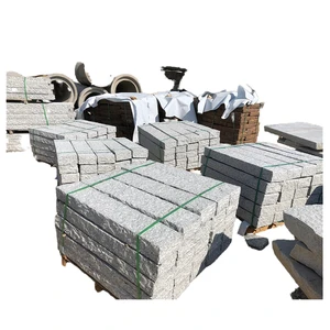 White Granite Curbstone Bush Hammered Finish with Customized Sizes