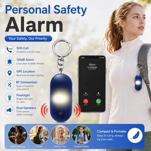 OEM Rechargeable Personal Alarm 130DB Self Defense Keychain For Women Safety With Emergency Calls And GPS Location SMS