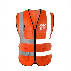 Construction Site Safety Reflective Vest with Printing Logo Mesh Material Summer Breathable for Traffic and Sanitation Use