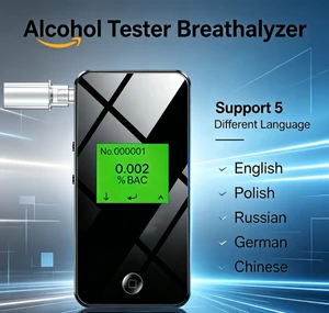 Professional Easy Carry Digital Alcohol Tester Breathalyzer High Definition Color Screen Semiconductor Sensor Roadside Testing