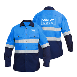 High Visibility Traffic Safety Reflective Work Clothes Workwear Cotton Oil Mining Construction Hi Vis Custom Logo Worker Shirts