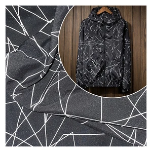 Hot Sale Silver Geometric Print Reflective Fabric Elastic Fabric for Safety Vest and Sports Wear