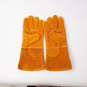 Heavy Duty Durable Cowhide Leather Work Gloves Anti-Slip Anti-Cut Fireproof Safety Gloves For Welding And Machine Work