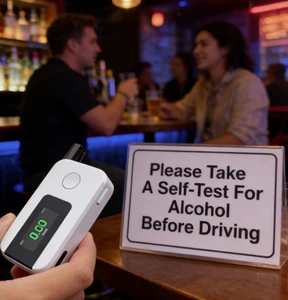 Professional LCD Digital Display K1 Breathalyzer Car Alcohol Tester Fuel Cell Sensor 0.05% Accuracy Lithium Removable Mouthpiece