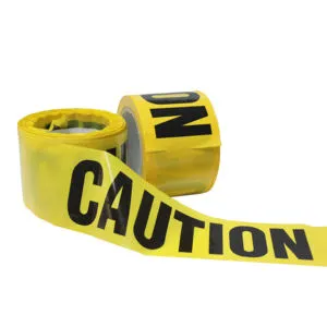 Heavy-duty Non-adhesive PE Warning Barrier Tape with Yellow and Black Stripes for Industrial Safety