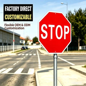 Wholesale Customization of 18 Inch 2mm Thick Plastic Material Durable Octagonal Red Stop Safety Warning Traffic Signs