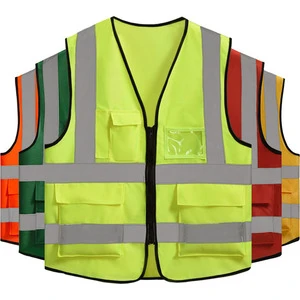 Wholesale Custom High Safety Reflective Vest Mesh Fabric With Multiple Pockets Reflective Cycling Breathable Vest