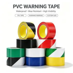 High Visibility PVC Warning Tape Black Yellow Hazard Marking for Safety Floor Lane Industrial Area and Construction Site Use