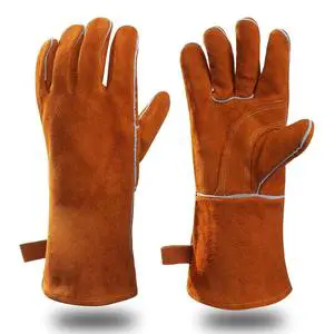 Leather Working OEM Gloves Construction Welding Gloves Heat Resistant Cowhide Welding Gloves for Adults