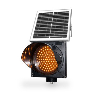 Custom Traffic Light Dia.200mm(8inch) Yellow Flashing LED Solar Traffic Light
