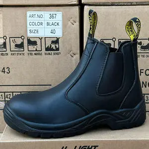 Steel Toe Toe Leather Upper Polypropylene Shell Labor Protection Work Shoes Anti-Smash Anti-Puncture Anti-static Heat-Resistant