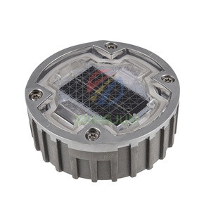 Solar Road Stud Traffic Light IP68 Waterproof High-Intensity Prismatic Reflective LED Ultra Thin Over 40T Load Capacity