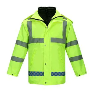 Wholesale Winter Duty Reflective Safety Clothing-Cotton Padded Raincoat with Removable Rainproof Traffic Patrol Warm Reflective