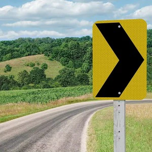 Reflective Aluminum Plate Left Traffic Guidance Sign, High-strength Wear-resistant Municipal Highway Safety Indication Sign