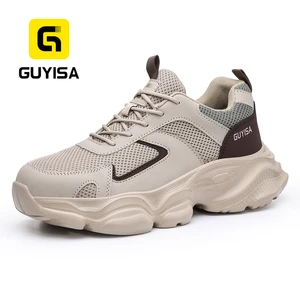 GUYISA Women's Air Mesh Upper Work Safety Shoes with Steel Toe Industrial Safety Shoes