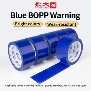 Blue PVC Warning Tape 48mm*22.9m Strong Acrylic Adhesive Pressure Sensitive Waterproof High Temperature Resistant Eco-Friendly