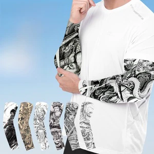 Ice silk printedsleeves outdoor cycling sun protection tattoo flower arm sleeves thin breathable quick-drying protection sleeves