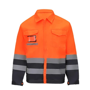 Wholesale High Quality Hi Vis Reflective Work Jacket Construction Safety Uniform Customized Logo Urban Sanitation Work Clothing