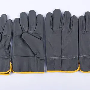 Welding Gloves Welder Cowhide Thickened with Inner Leather Soft Heat Insulation and Wear Resistance