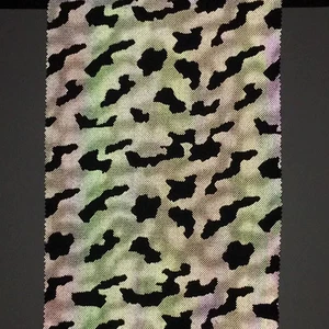Factory High Visibility Iridescent rainbow Reflective Fabric Color Changing Polyester Fabric for Fashion Clothing Jacket