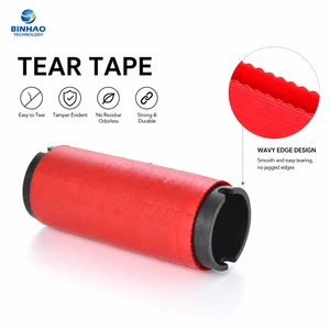 BOPP Red Wave Tear Tape For Easy Open Packaging Custom Pull Tape For Cigarette Tea Box And Gift Box