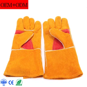 High Performance Cow Leather Industrial Welding Safety Gloves for Heavy Duty Work Wedling Torch