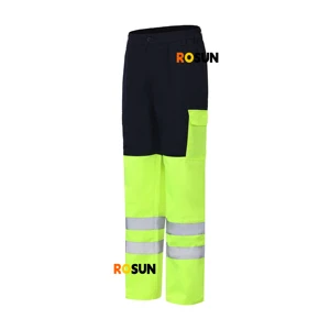 Hi Vis Reflective Safety Workwear Pants Customizable Logo and Zipper Closure High Visibility Reflective Safety Clothing