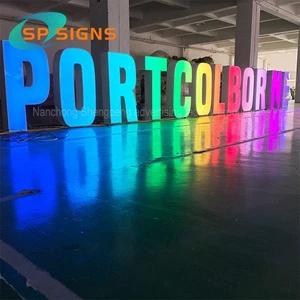 SP Factory Custom Giant Free Standing Commercial Landscape Outdoor Sign Letters Pylon 6ft 5ft 4ft 3ft Lighting Letter For Park